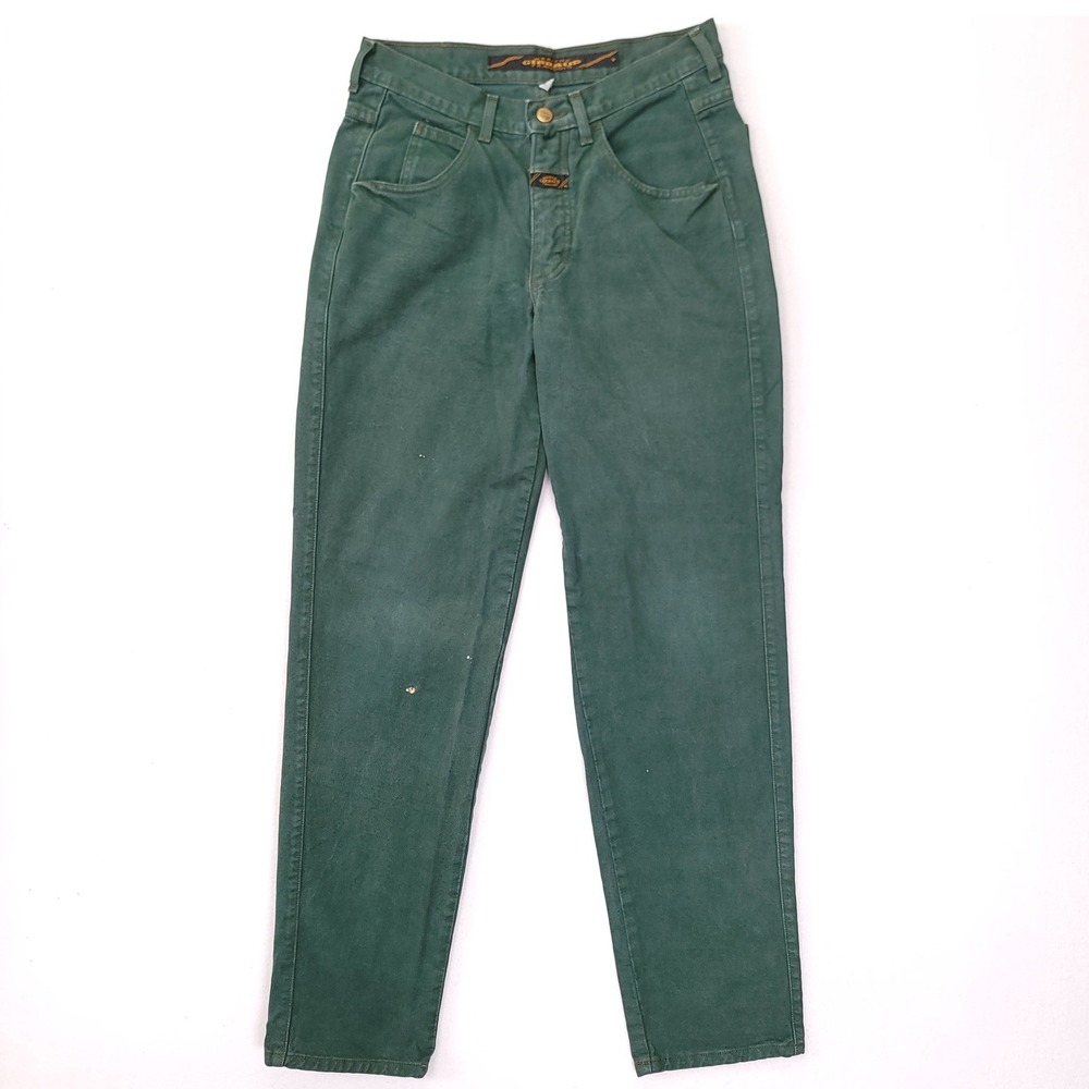 Marithe Francois Girbaud Mens Green Denim Jeans Straight Leg Vintage 30x32